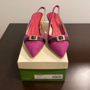 Kate Spade kitten heeled sling backs